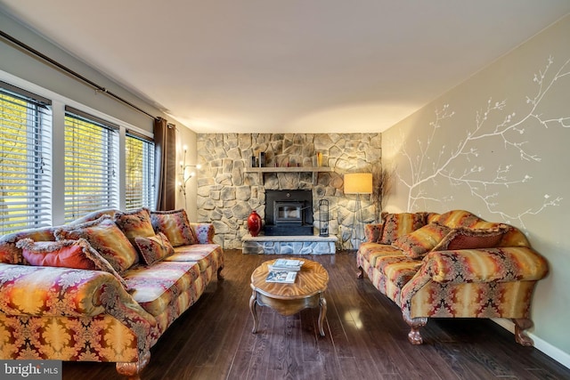 living area featuring wood finished floors