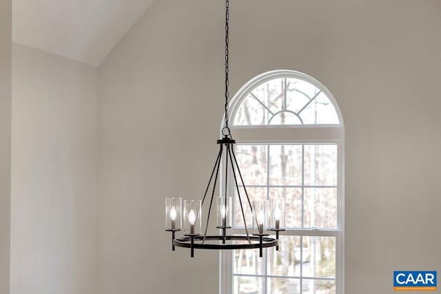 details with a notable chandelier