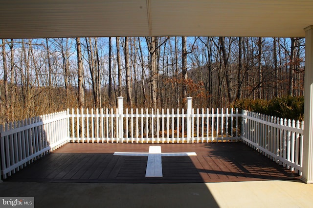 view of patio featuring a deck