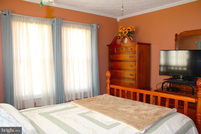 bedroom featuring ornamental molding