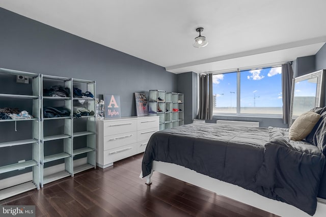 bedroom featuring dark wood-type flooring