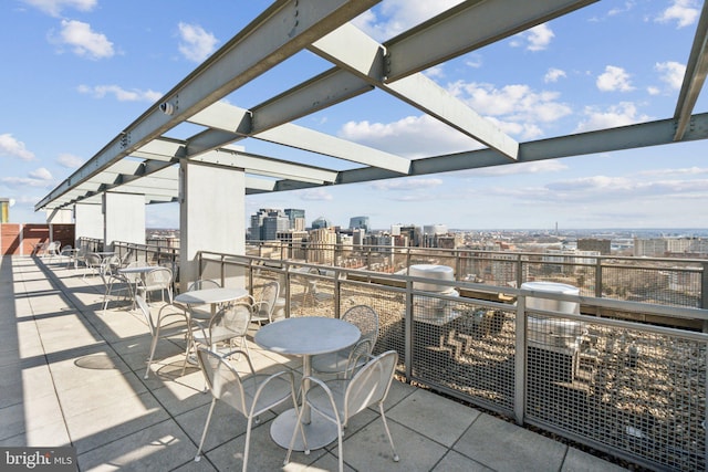 view of patio / terrace with a view of city