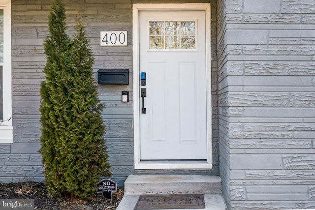 view of doorway to property