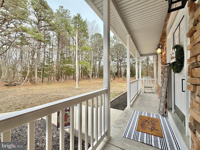 exterior space featuring covered porch