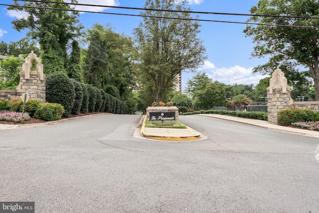 view of street with curbs