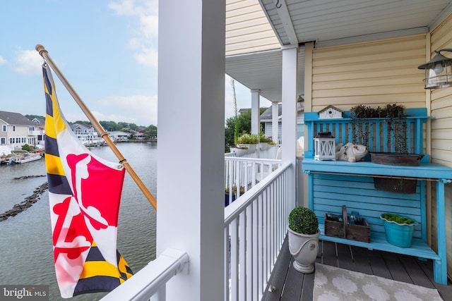 balcony with a water view