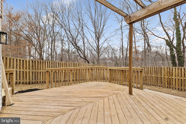 deck featuring fence