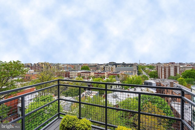 balcony featuring a view of city