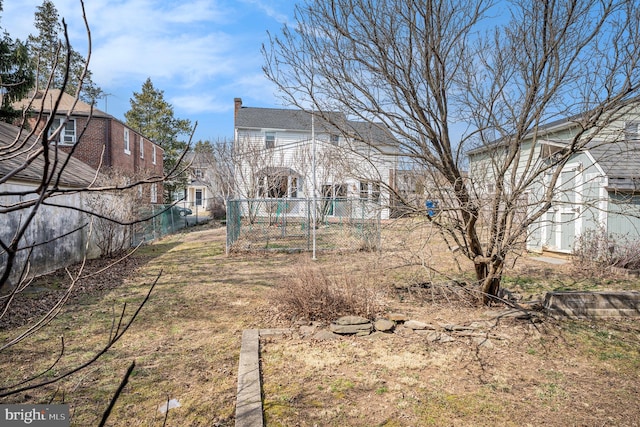 view of yard with fence