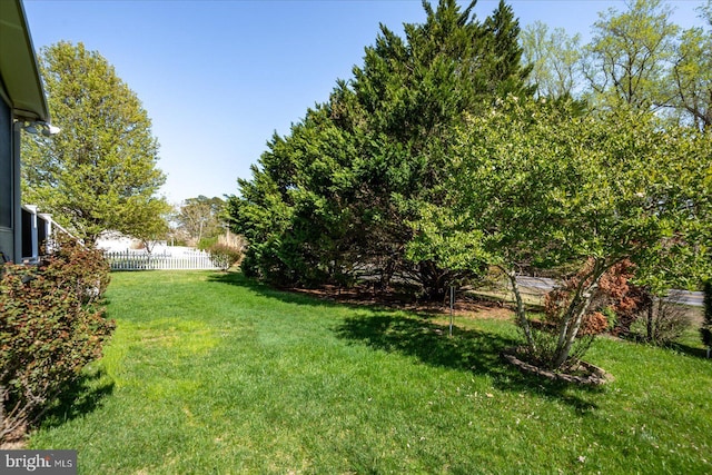 view of yard featuring fence