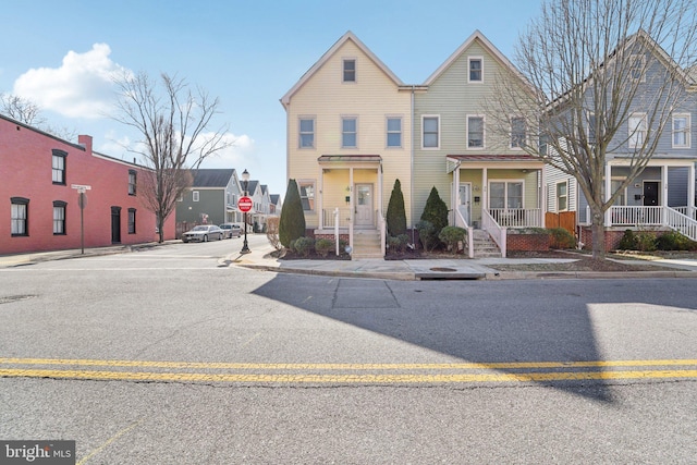 multi unit property with covered porch