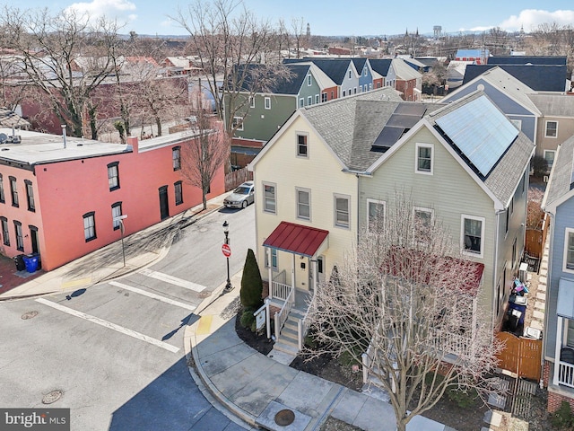 aerial view with a residential view