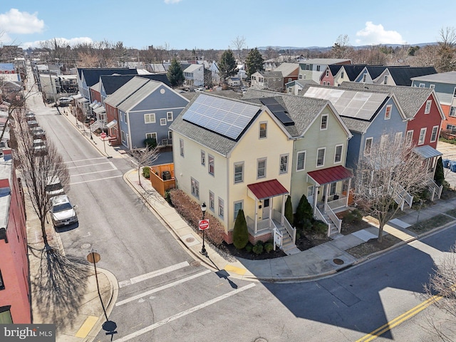 drone / aerial view with a residential view