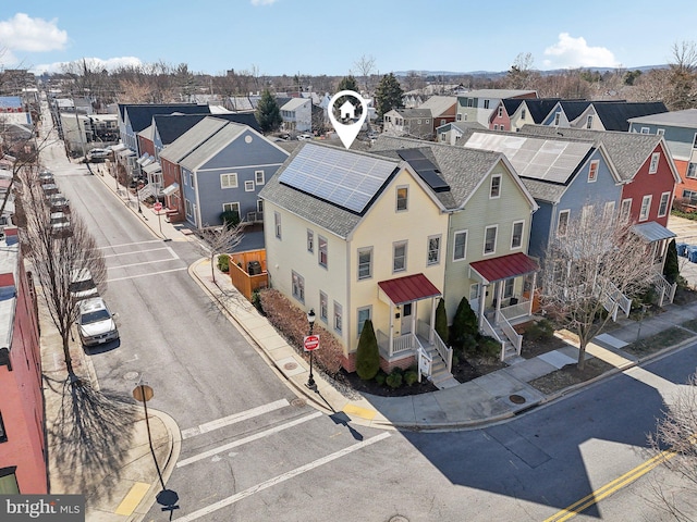 aerial view with a residential view