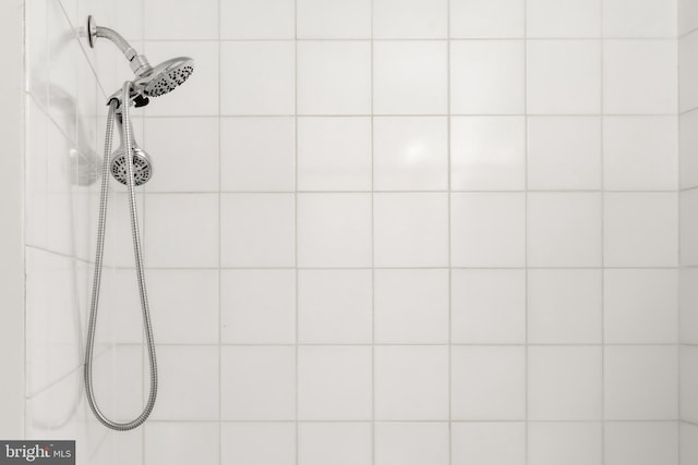 room details with a tile shower