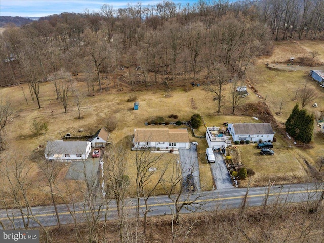 drone / aerial view featuring a rural view