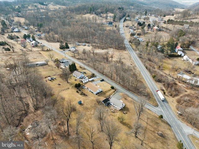 drone / aerial view with a rural view