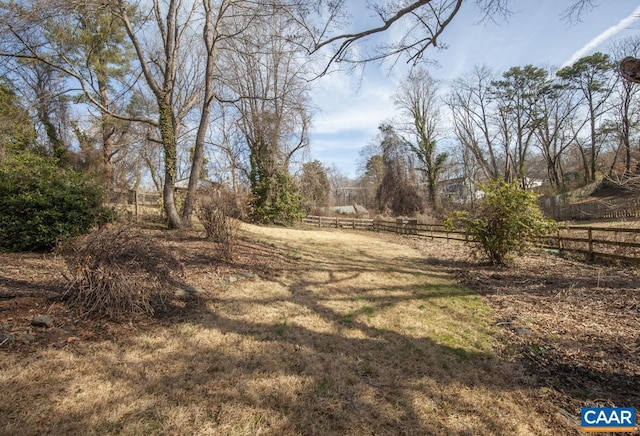 view of yard with fence