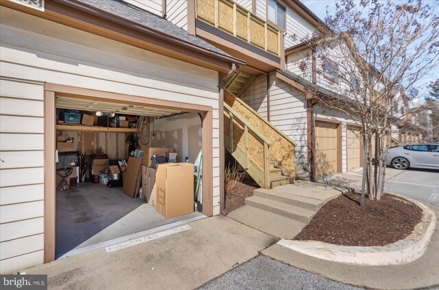 view of garage