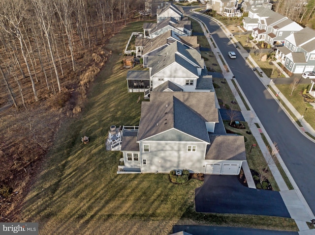 bird's eye view with a residential view