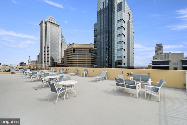 view of patio / terrace with a view of city