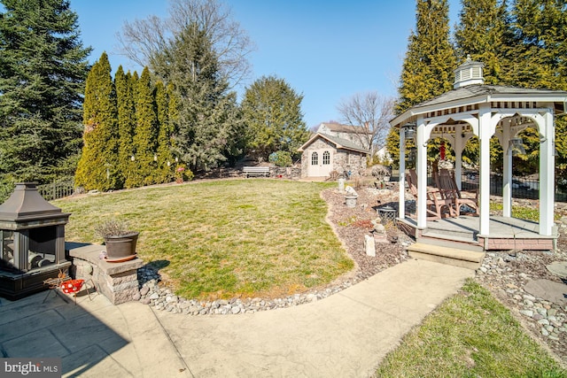 view of yard with a gazebo