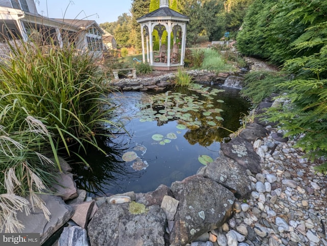 water view with a garden pond