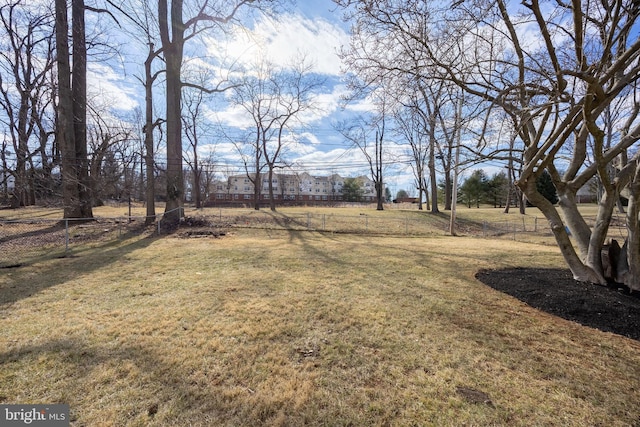 view of yard with fence