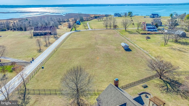 aerial view with a rural view