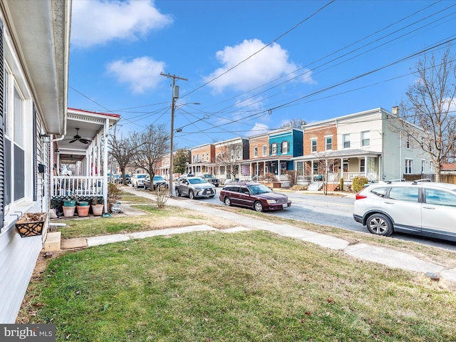 view of yard featuring a residential view