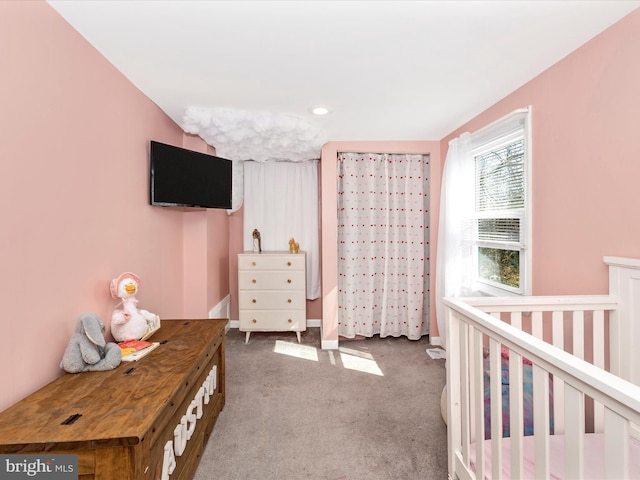 bedroom with carpet