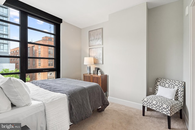 carpeted bedroom with baseboards