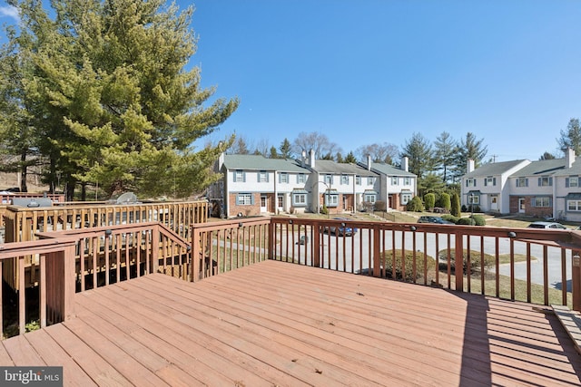 deck featuring a residential view