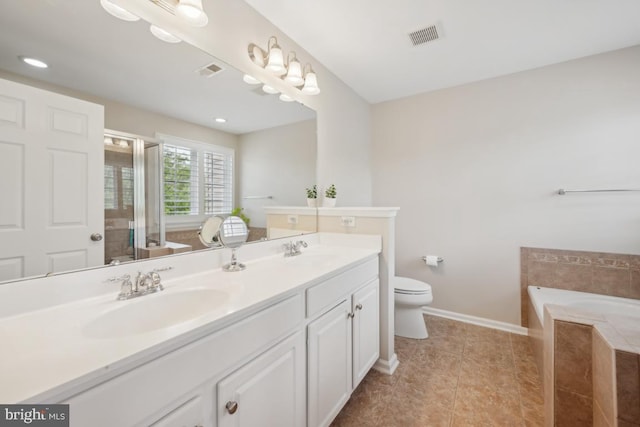 1593 Jason Dr, Cinnaminson, NJ 08077 - full bath featuring a bath, baseboards, double vanity, toilet, and tile patterned flooring
