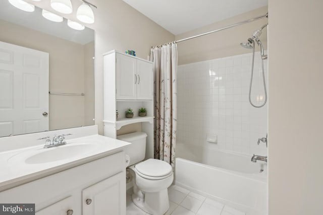 1593 Jason Dr, Cinnaminson, NJ 08077 - full bath featuring tile patterned floors, vanity, shower / tub combo with curtain, and toilet