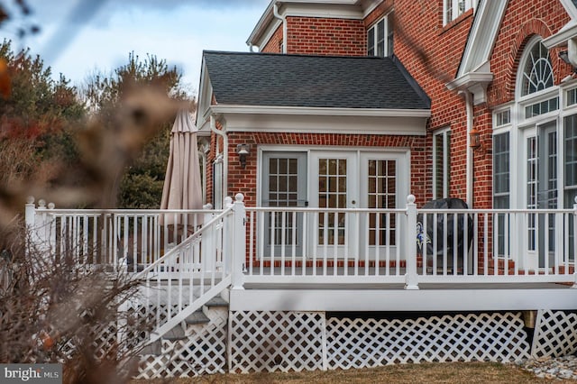 exterior space featuring french doors