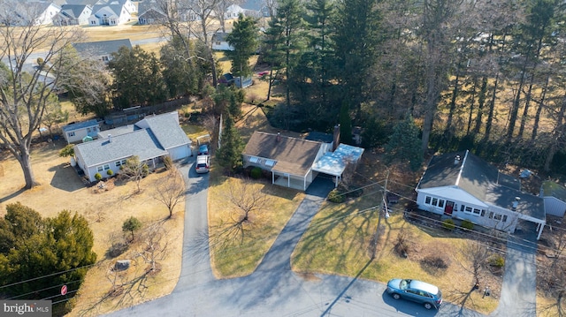 drone / aerial view with a residential view