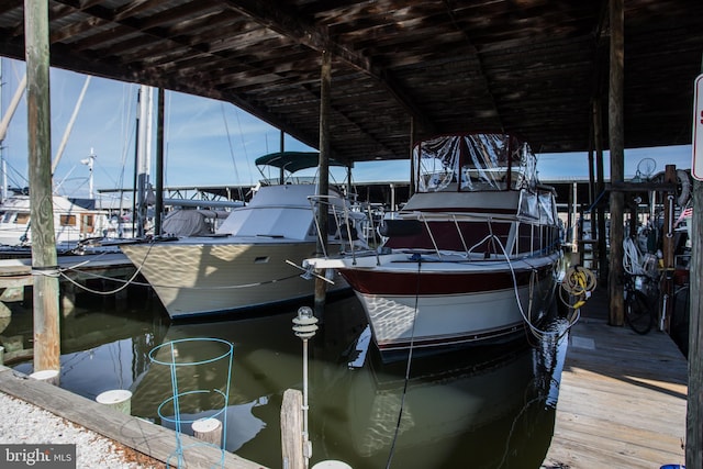 view of dock area