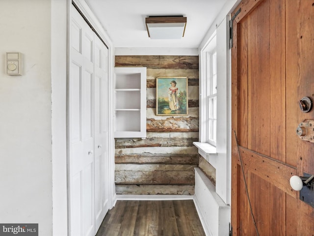 interior space featuring dark wood-style flooring