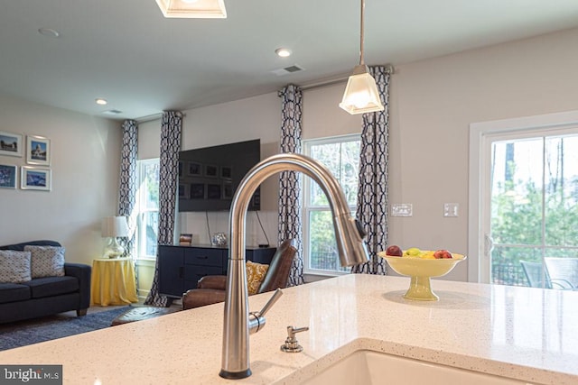 interior space featuring recessed lighting and visible vents