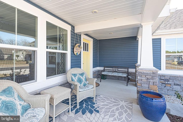 view of patio / terrace with a porch