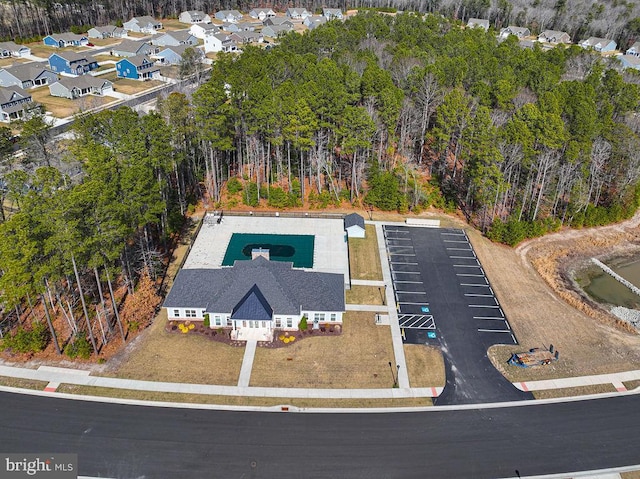 bird's eye view with a residential view