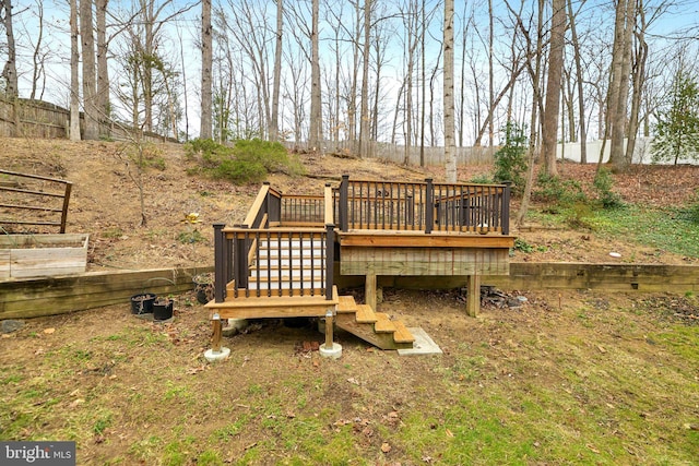 view of wooden deck