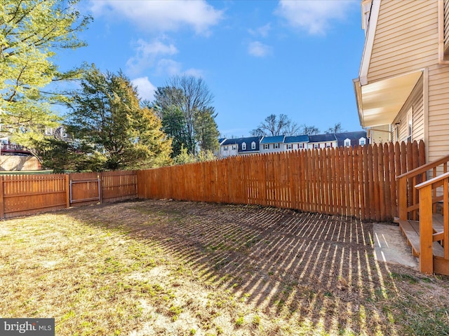 view of yard featuring fence private yard