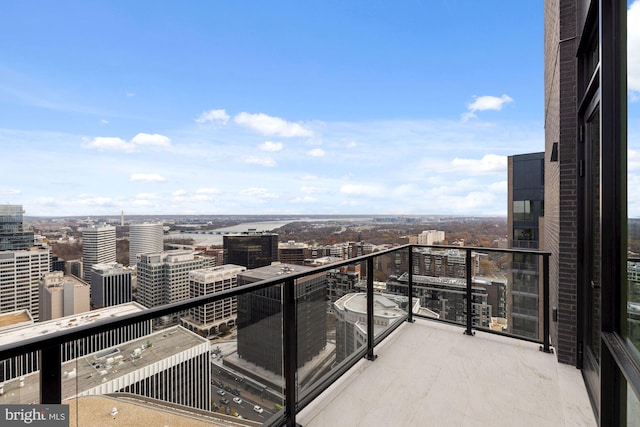 balcony featuring a city view