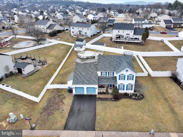 birds eye view of property featuring a residential view