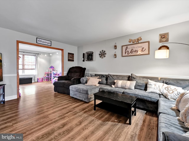 living room featuring wood finished floors