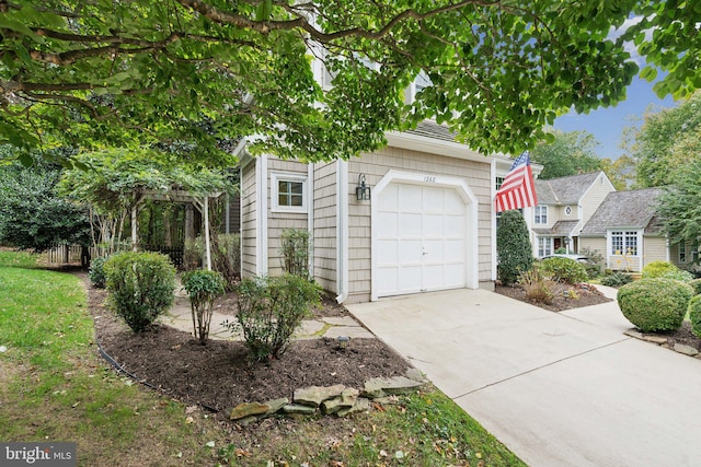 exterior space featuring driveway