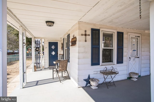 view of patio with a porch