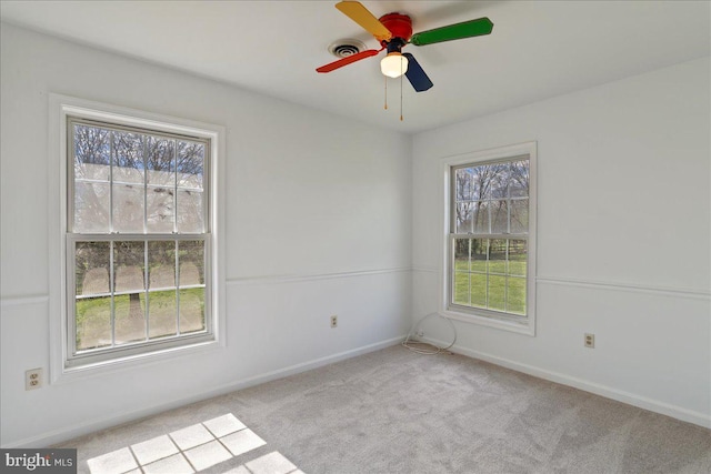 461 Apple Cross Rd, Harpers Ferry, WV 25425 - carpeted empty room with baseboards, a ceiling fan, and visible vents